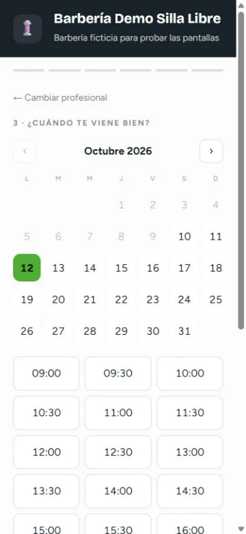 Paso 2: Elige día y hora